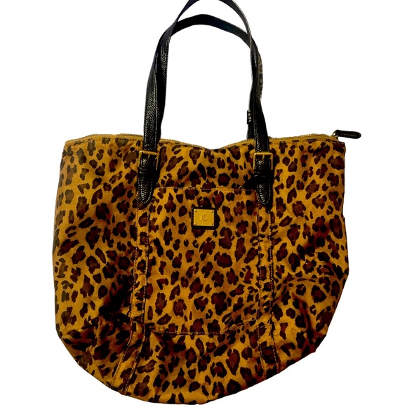 Lauren Ralph Lauren Handbags - Leopard Print Tote Bag with Black Handles